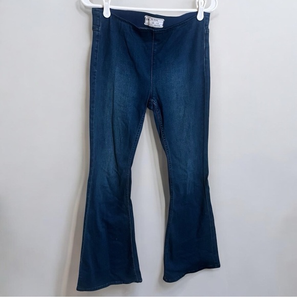 Free People Penny Boho Western Stretch Flare Bell Bottom Dark Wash Jeans Size 28 - Picture 3 of 4
